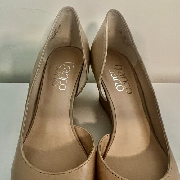 NEW Franco Sarto Felice Wedge D'Orsay Leather Pumps Heels Pointy Toe Shoe 4.5 - Picture 10 of 11
